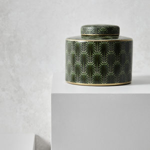 elegant urns round lidded green and gold urn